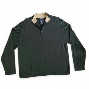George Forest Moss Quarter Zip Pullover Sweater